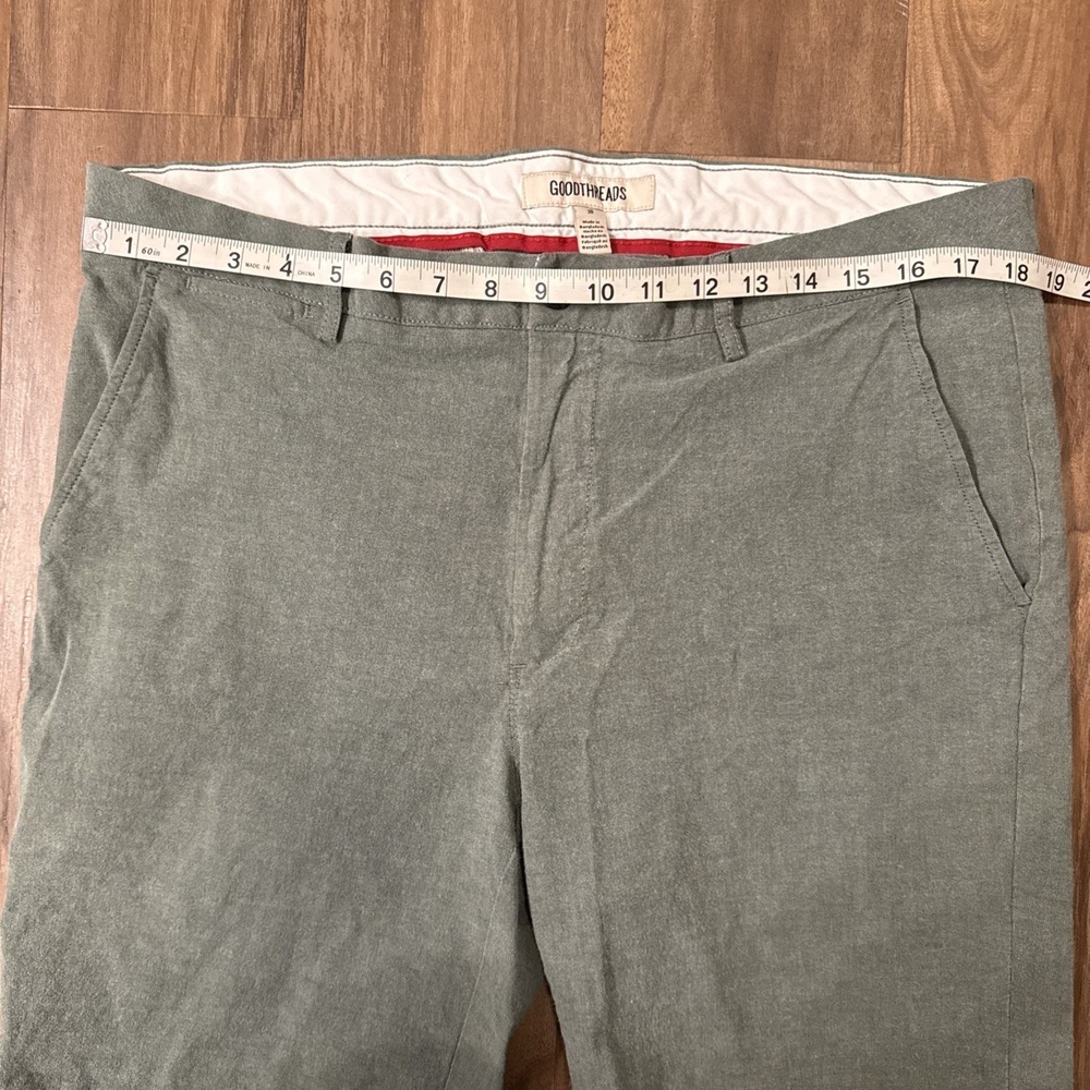 Goodthreads Mens Army Green Chino Shorts Size 38 Casual Stretch Preppy VGUC - Picture 2 of 8